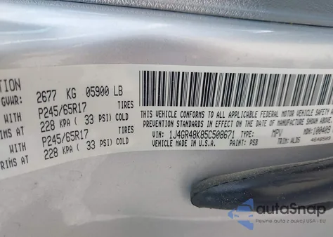 2005 Jeep Grand Cherokee Laredo from USA, damaged, VIN 1J4GR48K85C508671